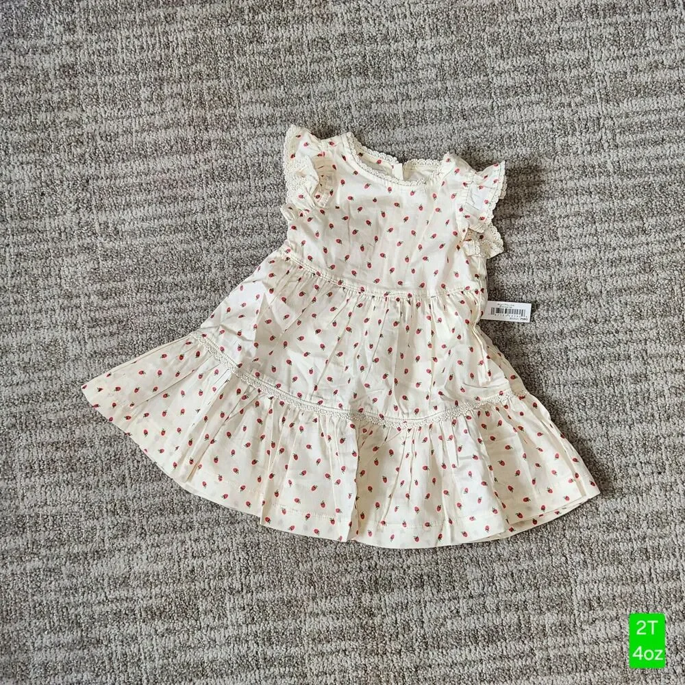 Sofia Grainge x Amazon Essentials Strawberry Tiered Lace Flutter Dress size 2T